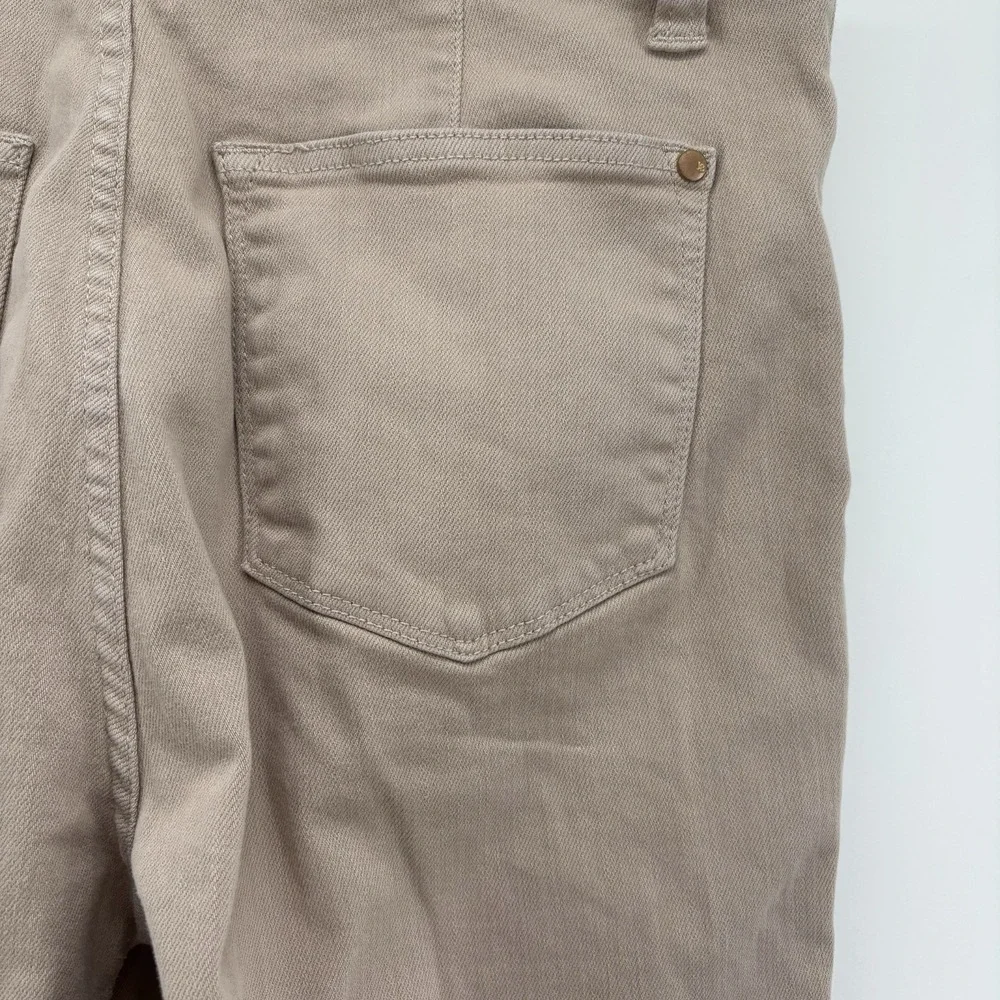 Judy Blue Jeans Womens 11/30 Beige Garment Dyed Wide Leg Crop High Waist Raw Hem